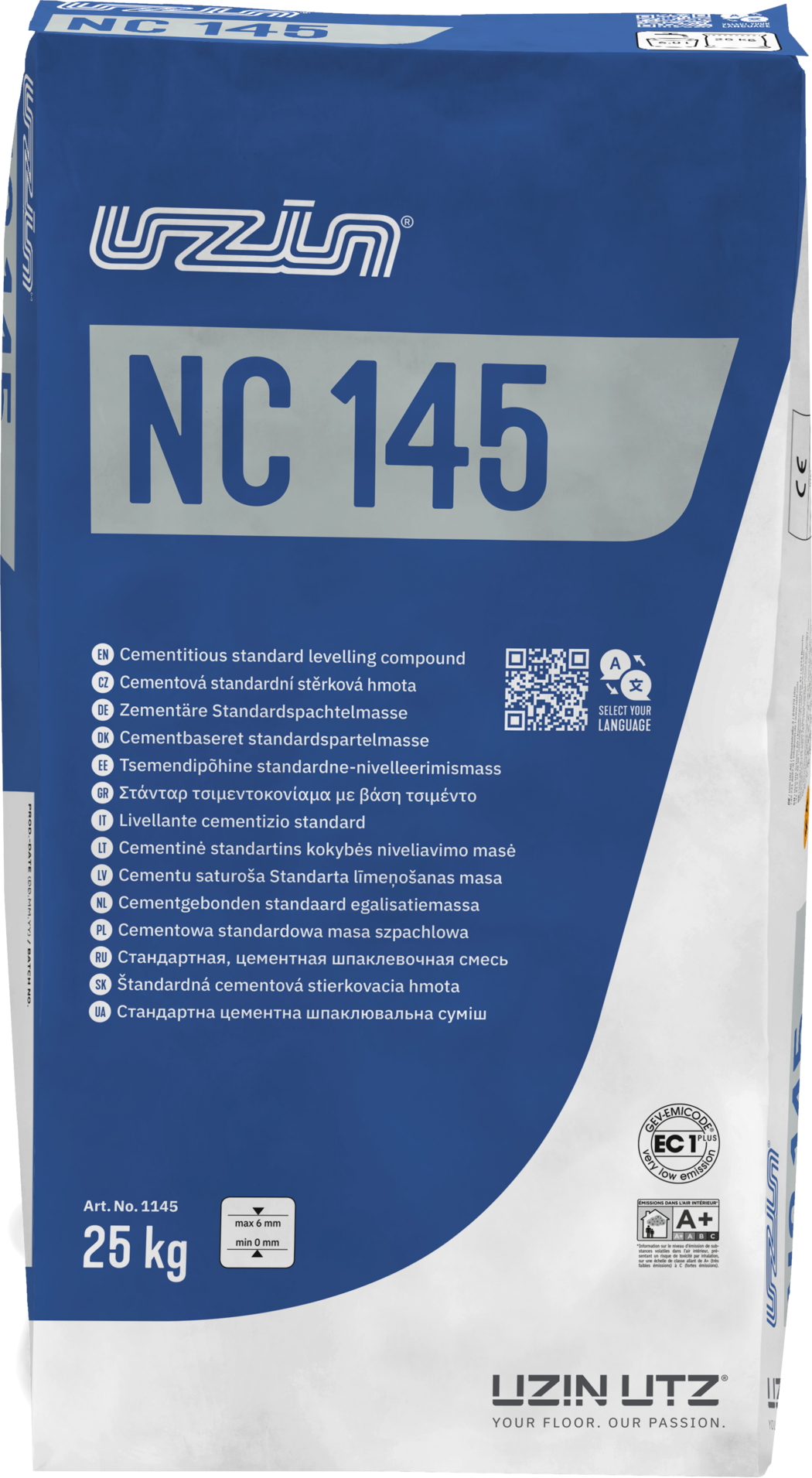 UZIN NC 145 цемент. нивелир 25кг, под ПВХ-покрытия (25Мпа)
